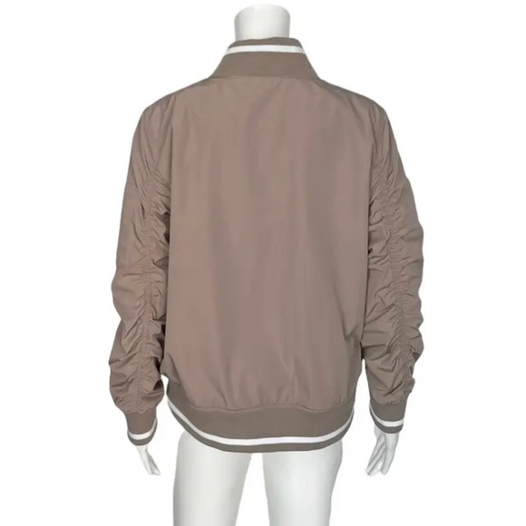 SALE: Rachel Roy Tan Polyester Nylon Bomber Jacket (Size Medium) - Picture 2 of 5